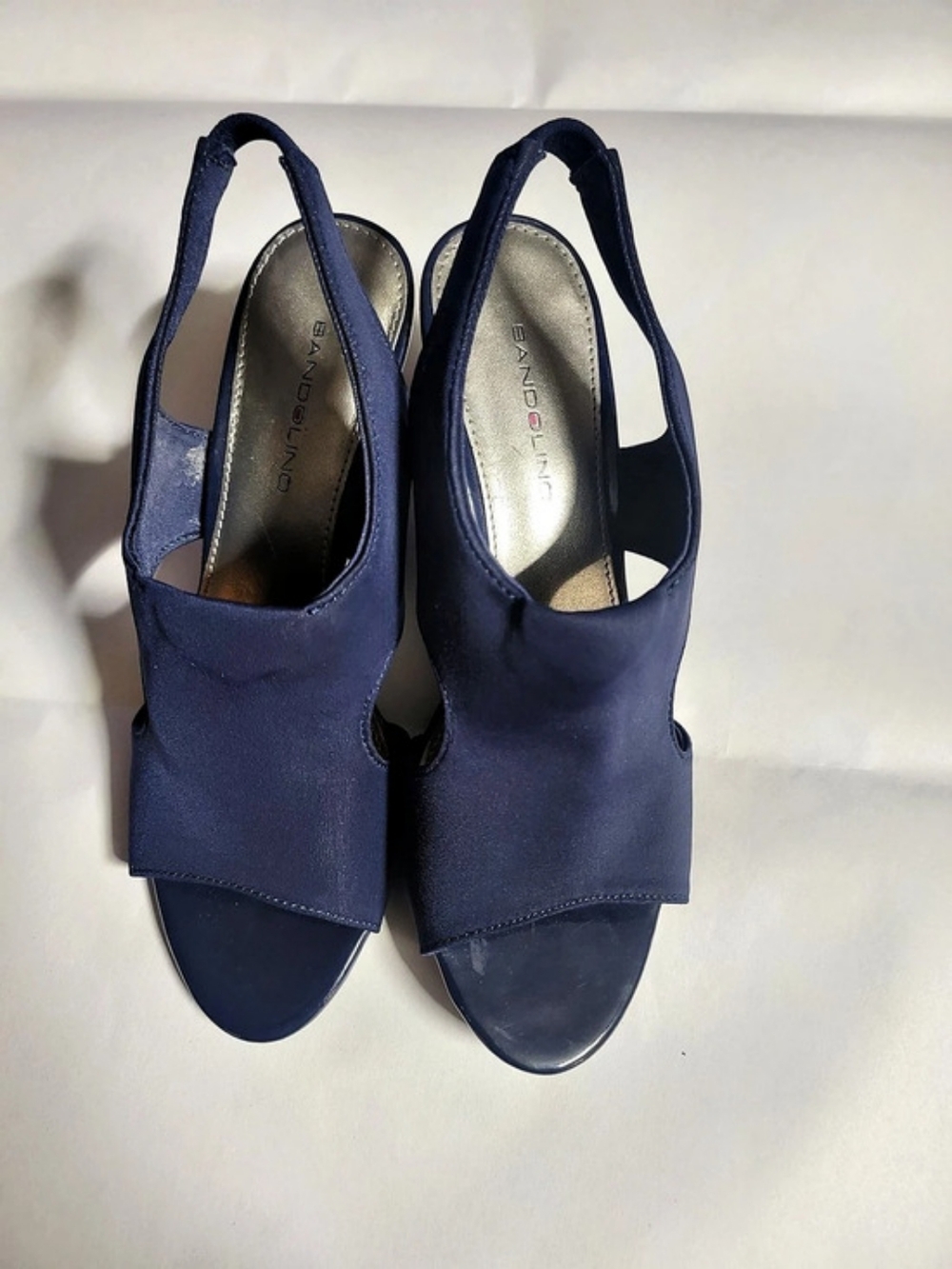 Bandolino Tufflove Peep Toe Wedge Pump Women's Blue Heels